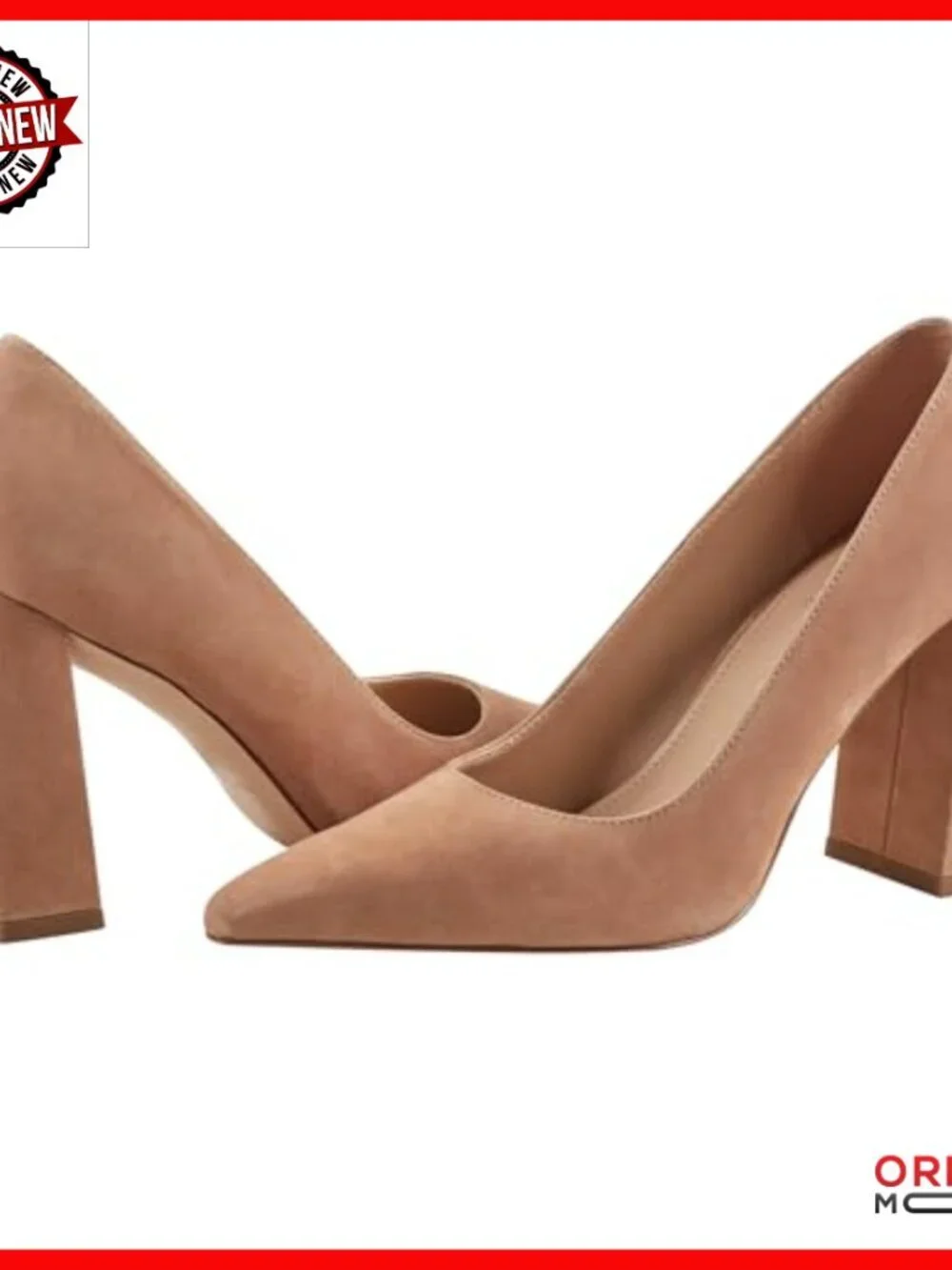 Suede Block Heel Pumps, Slip-On Formal Shoes, 3.27 Inch Heel